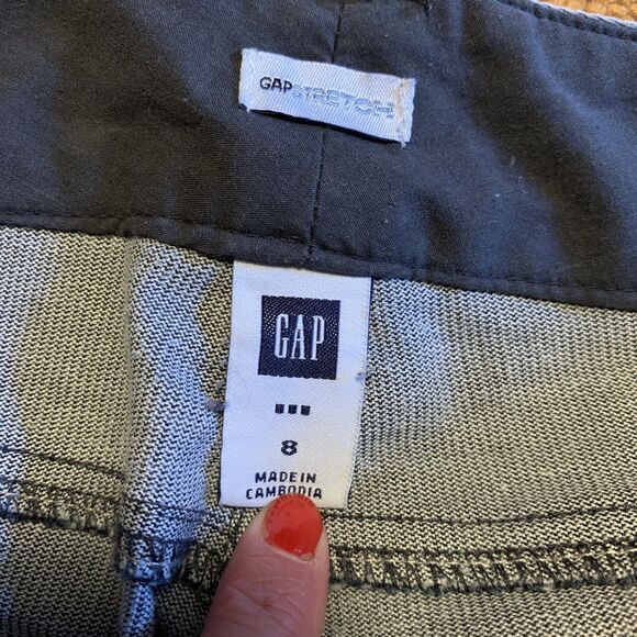 Vintage Y2K  Pants Gap Stretch Corduroy‎ Gray Flare 2000s Preppy Academia 8 - Picture 6 of 7